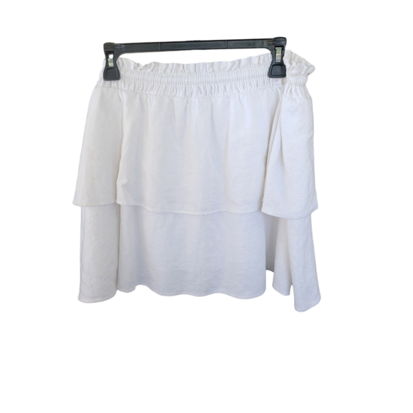 Stoney Clover x Target White Hi Rise Linen Cotton Tiered Mini Summer Skirt Large - Picture 7 of 13